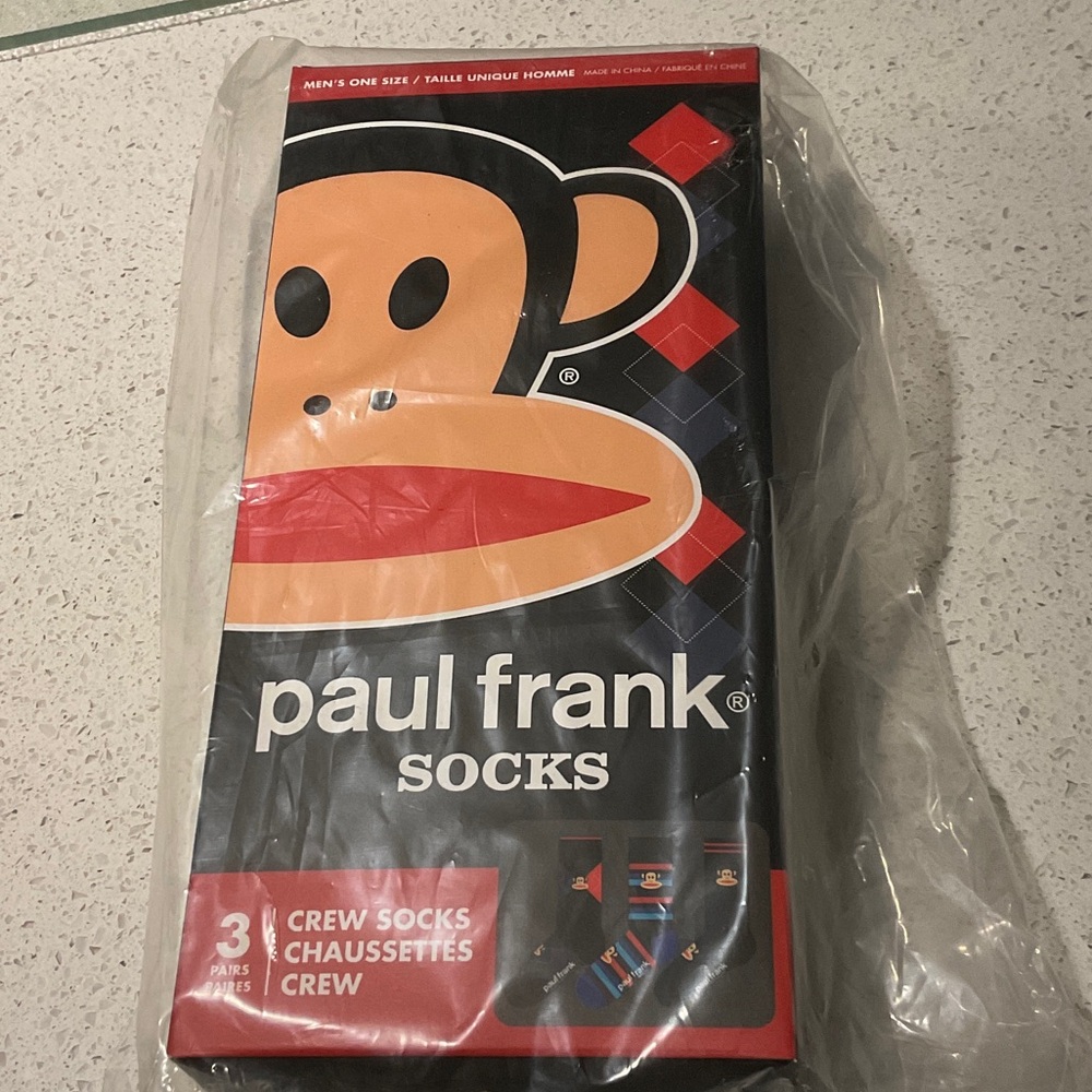 Paul Frank Men's Crew Socks - Black and Orange